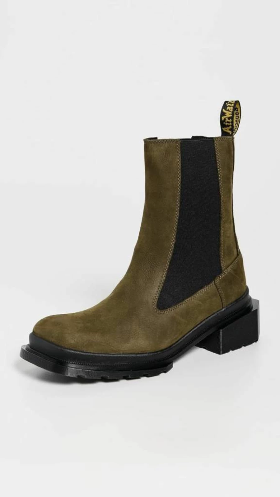 Dr. Martens Women's Maybole Chelsea Boots in Olive Buttersoft Leather - Comfortable Slip-On Ankle Booties