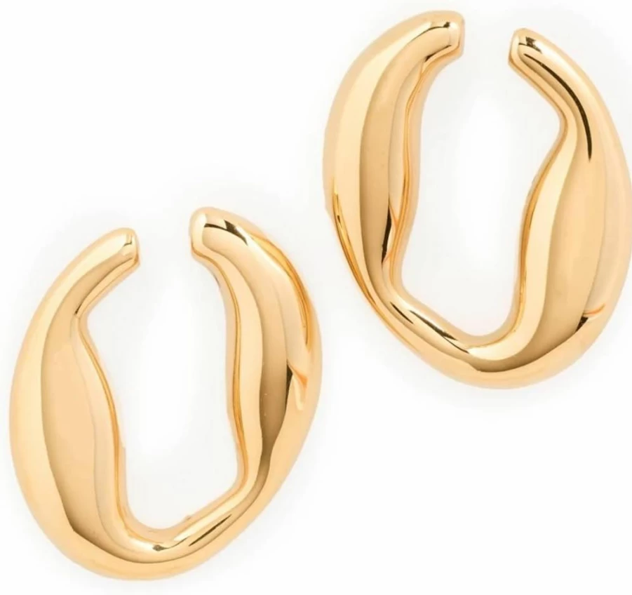 ADINA EDEN Women's Open Round Statement Earrings - Solid Gold Hoop Earrings for Women