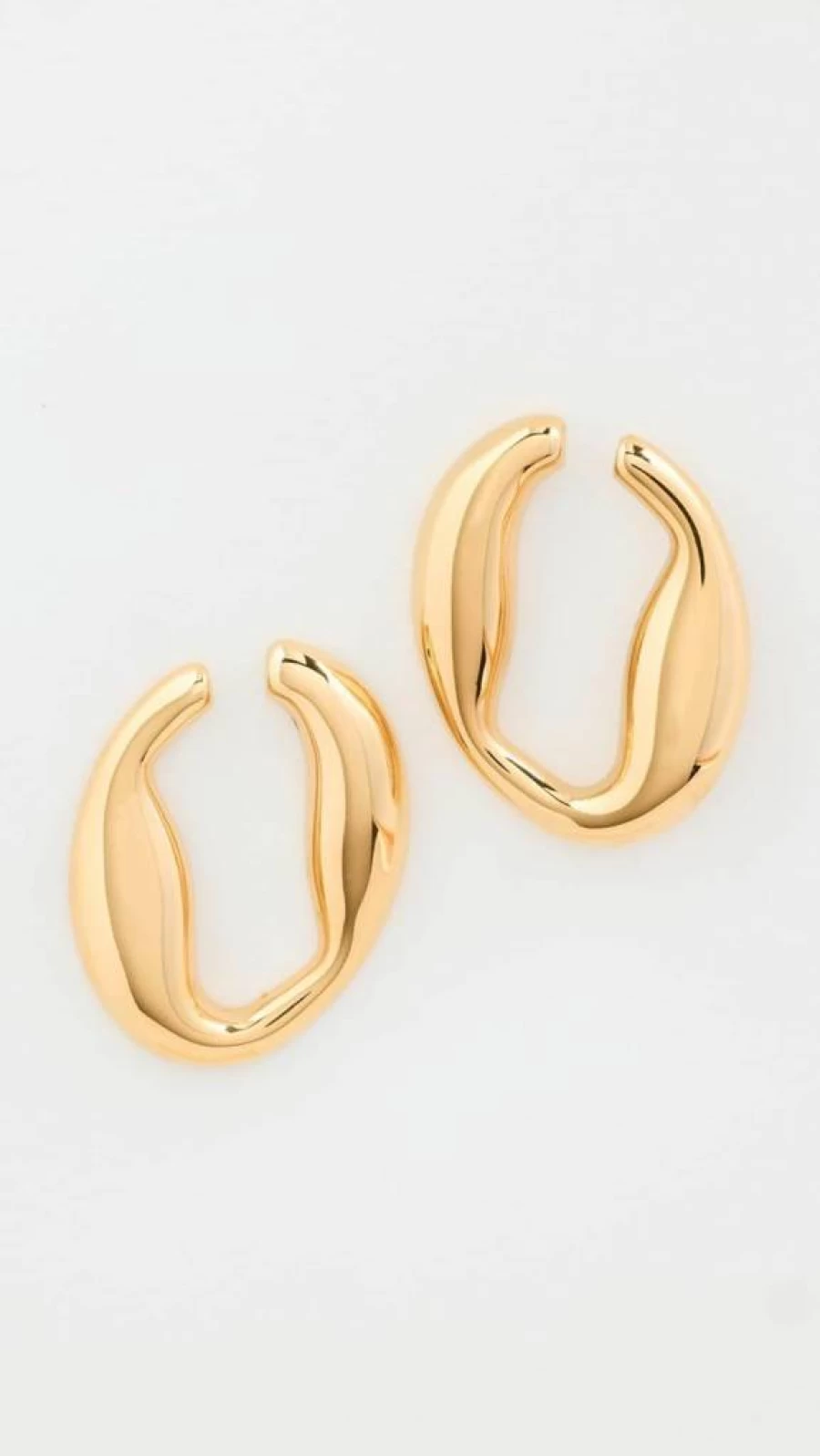 ADINA EDEN Women's Open Round Statement Earrings - Solid Gold Hoop Earrings for Women