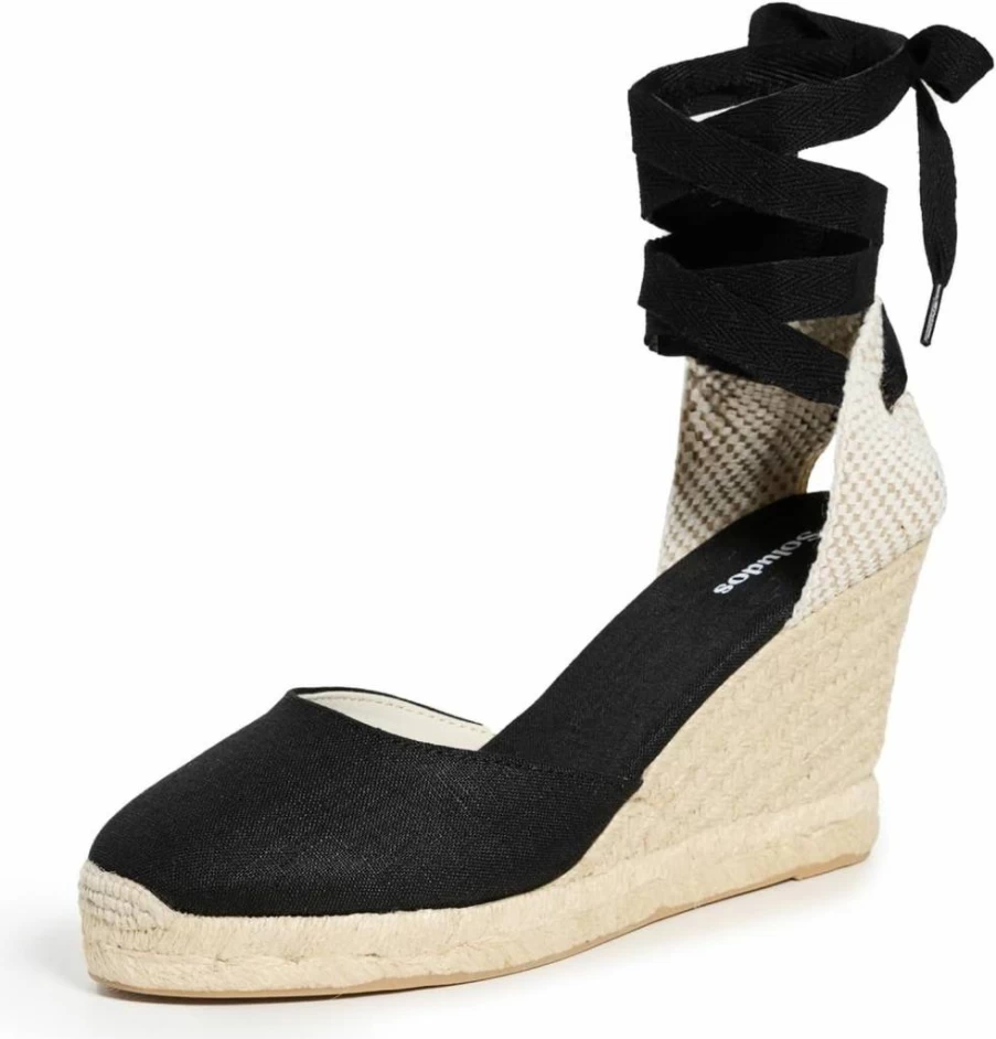 Soludos Women's Wedge Espadrilles Sandals - Comfortable Tall Heel Summer Shoes