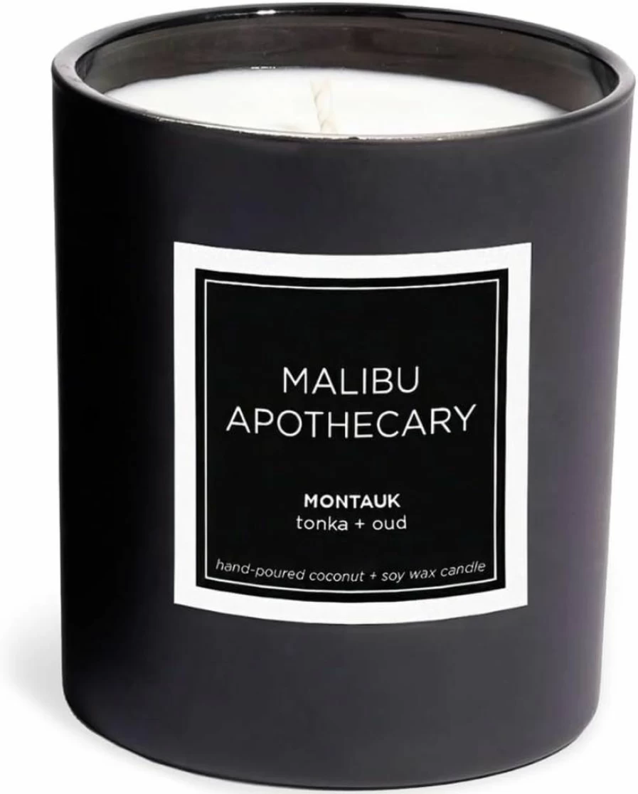 Malibu Apothecary Montauk Scented Candle for Women, Matte Black Jar, 8 oz, Luxury Home Fragrance