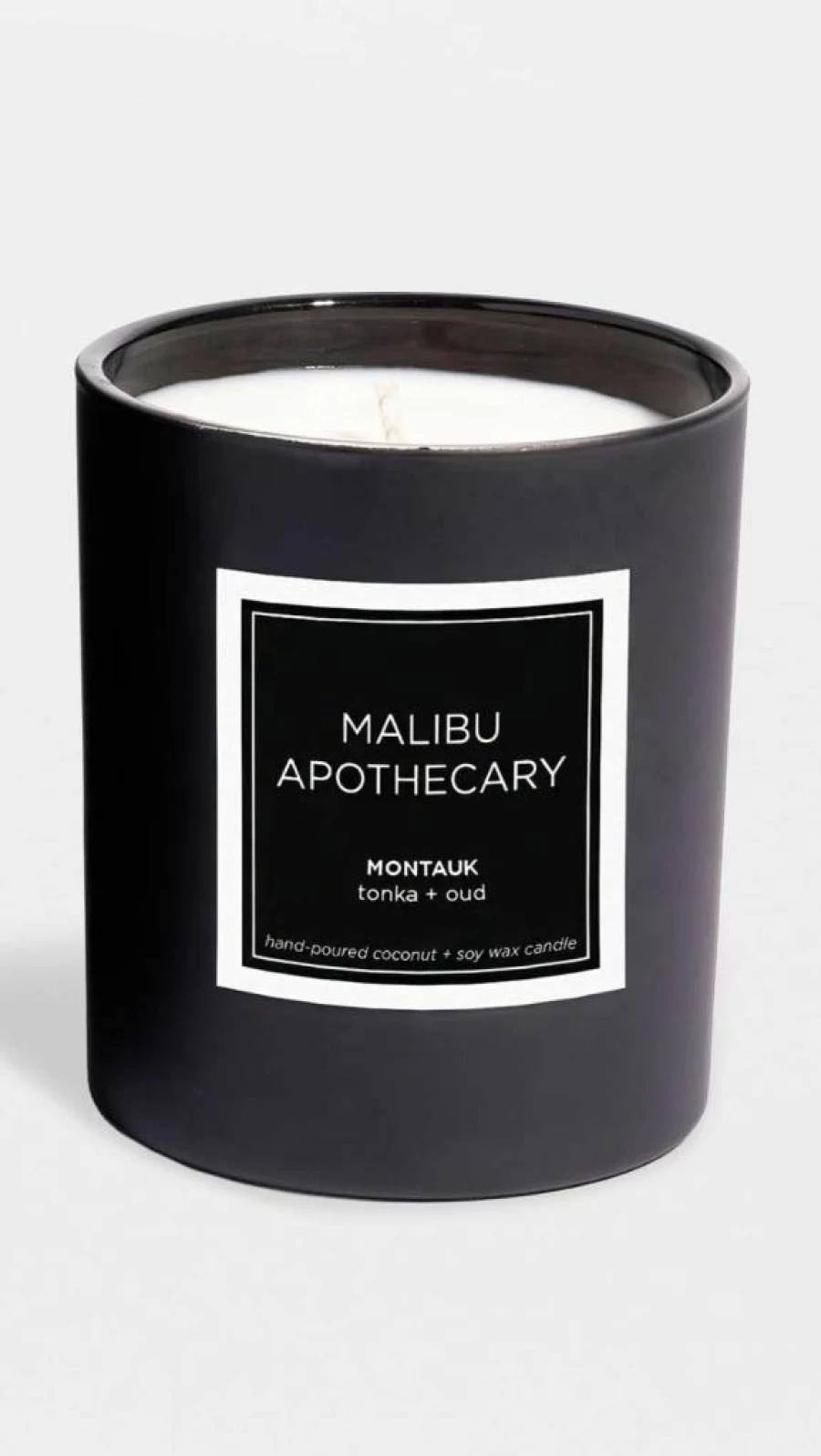 Malibu Apothecary Montauk Scented Candle for Women, Matte Black Jar, 8 oz, Luxury Home Fragrance