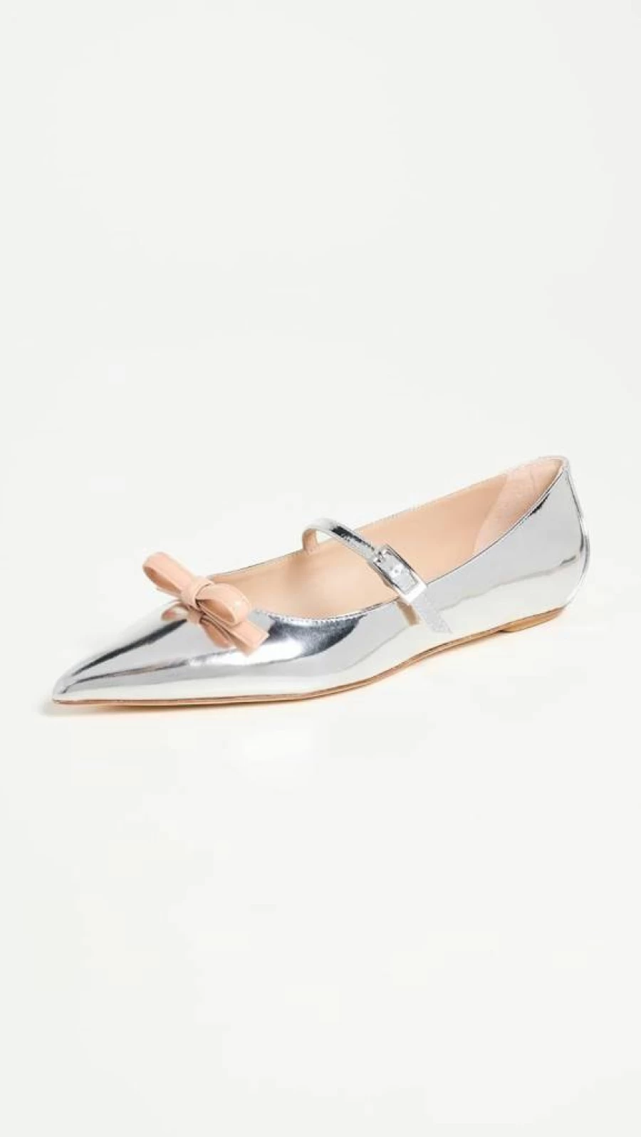 Stuart Weitzman Women's Felicity Bow Mary Jane Flats | Elegant Ballet Flat with Bow Detail | Comfortable Slip-On Shoes for Women