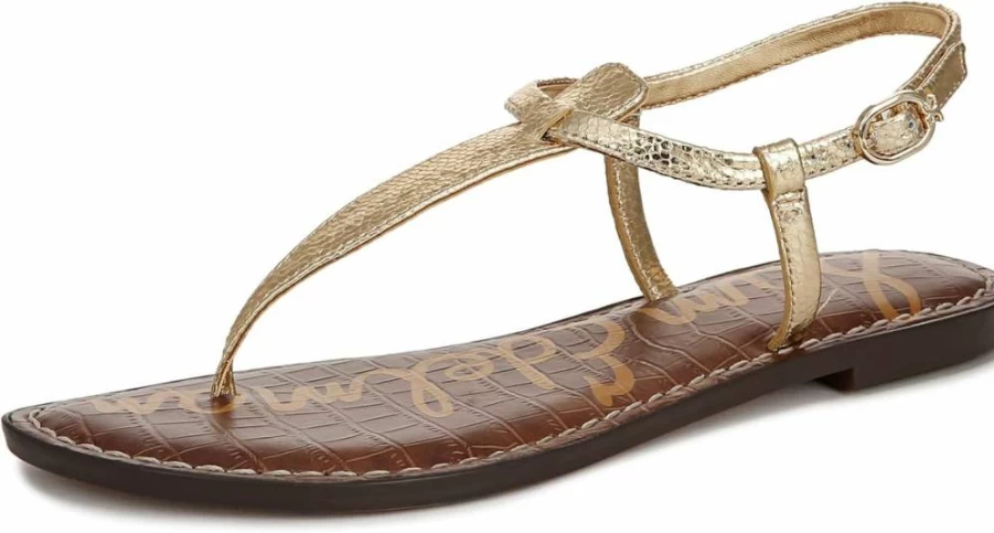 Sam Edelman Women's Gigi Flat Sandal – Comfortable Leather Summer Shoes for Women