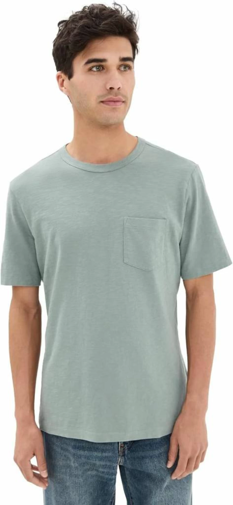 Faherty Men's Short Sleeve Pocket T-Shirt - Sunwashed Soft Cotton Casual Tee