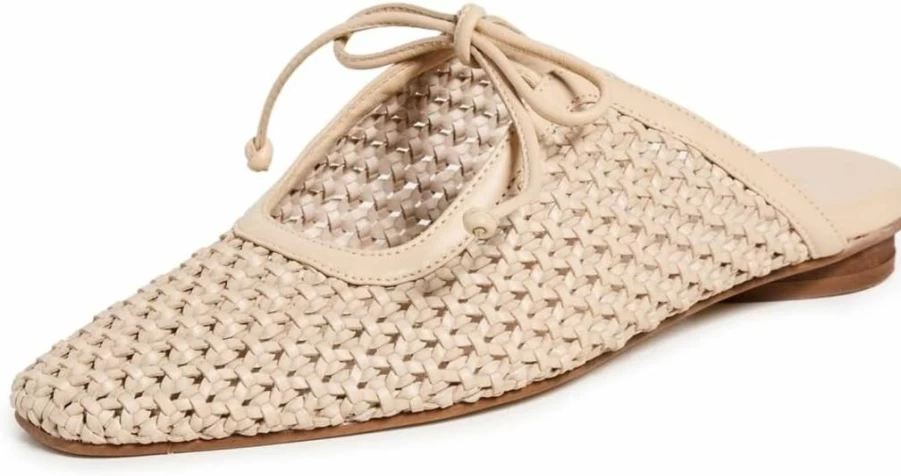 KAANAS Women's Ramio Basketweave Mules - Comfortable Slip-On Loafers for Casual Wear