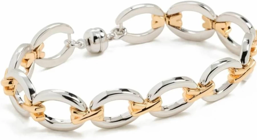 LUV AJ Women's Two-Tone Chain Bracelet - Gold & Silver Stackable Bangle