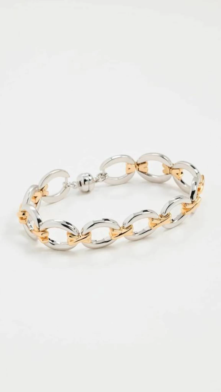 LUV AJ Women's Two-Tone Chain Bracelet - Gold & Silver Stackable Bangle