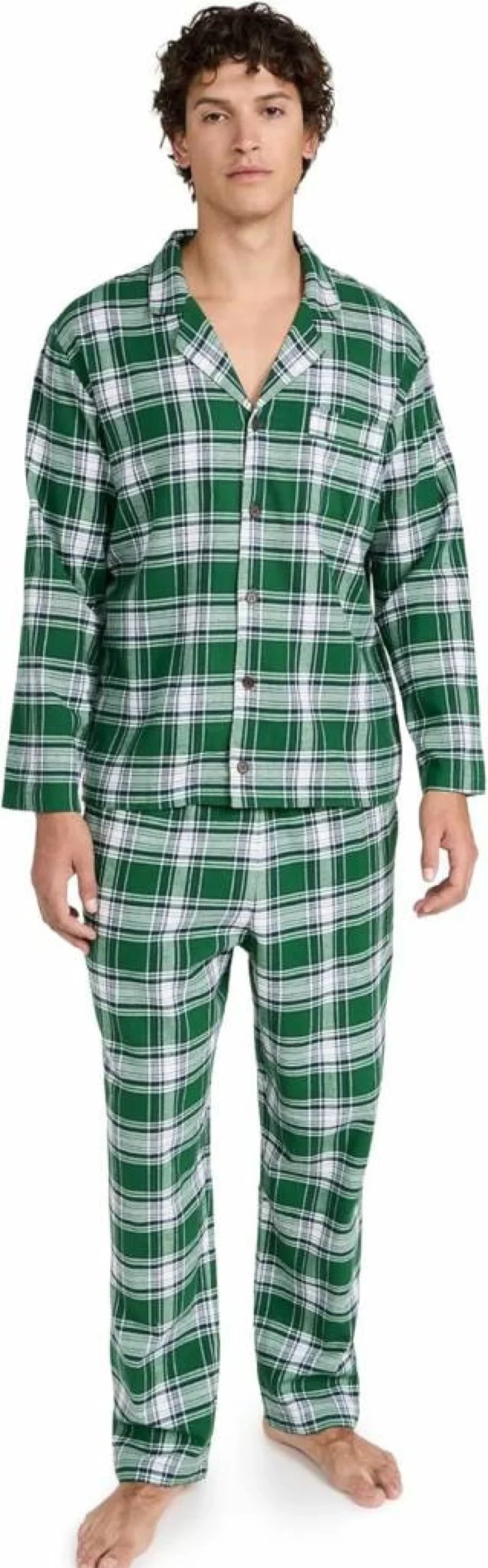 Eberjey Men's Plaid Flannel Pajama Set - Soft Long Sleeve Sleepwear for Comfortable Nights