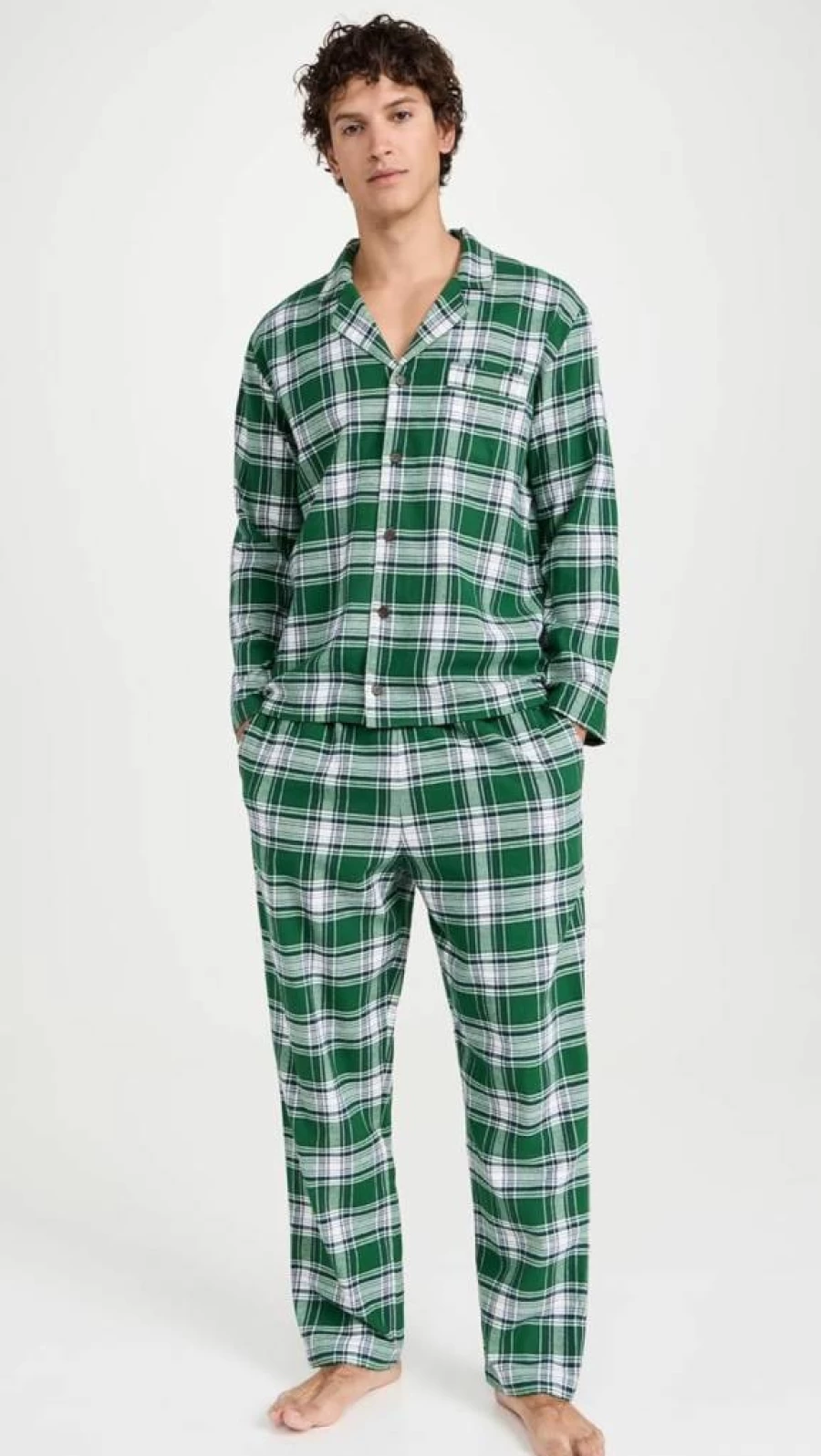 Eberjey Men's Plaid Flannel Pajama Set - Soft Long Sleeve Sleepwear for Comfortable Nights