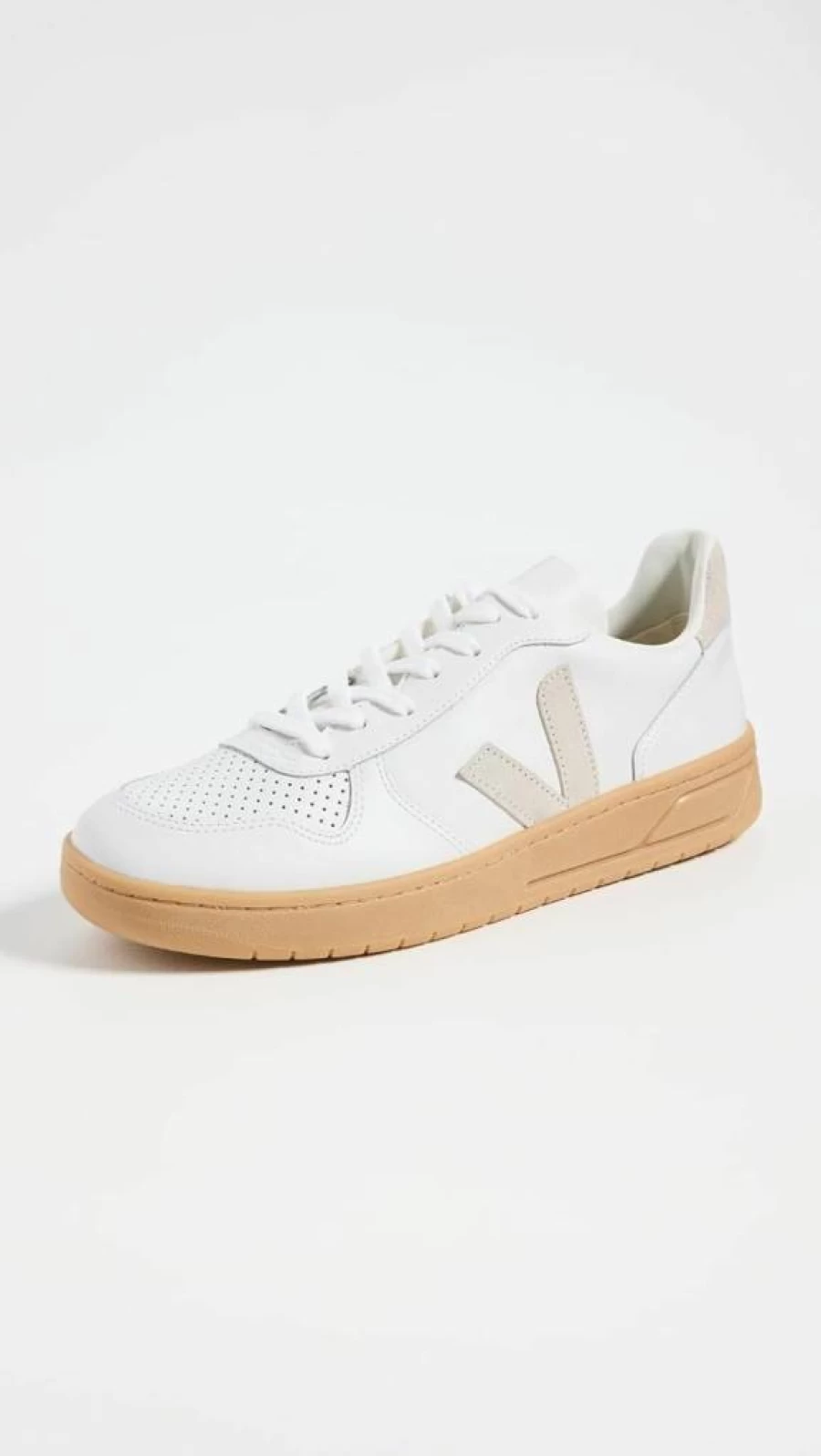 Veja Men's V-10 Vegan Leather Sneakers – Sustainable Eco-Friendly White Low-Top Casual Shoes