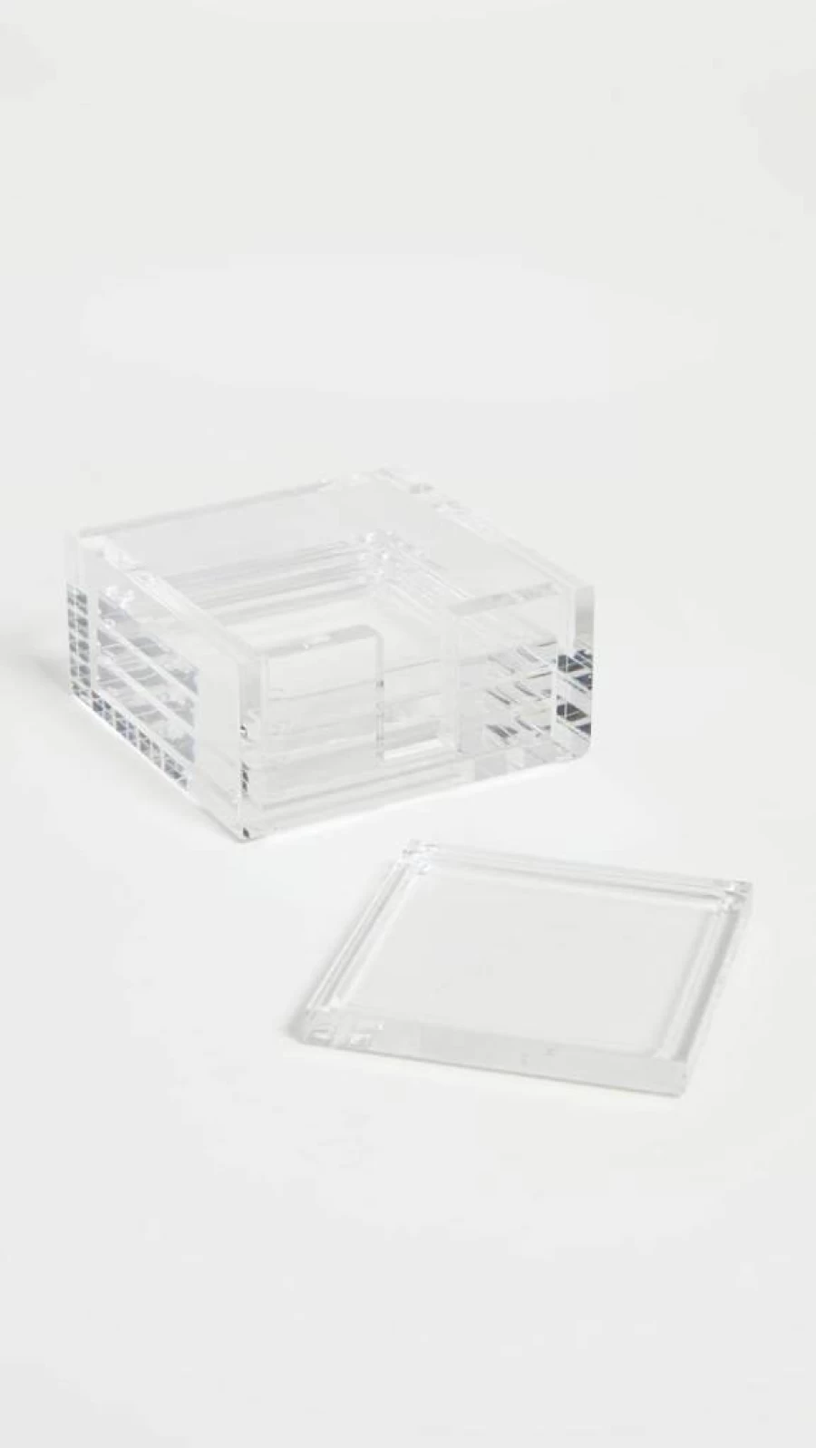Jufay Clear Acrylic Coasters for Women - Set of 4 Elegant Drink Coasters - Modern Home Bar Accessories - Durable & Stylish Table Protectors