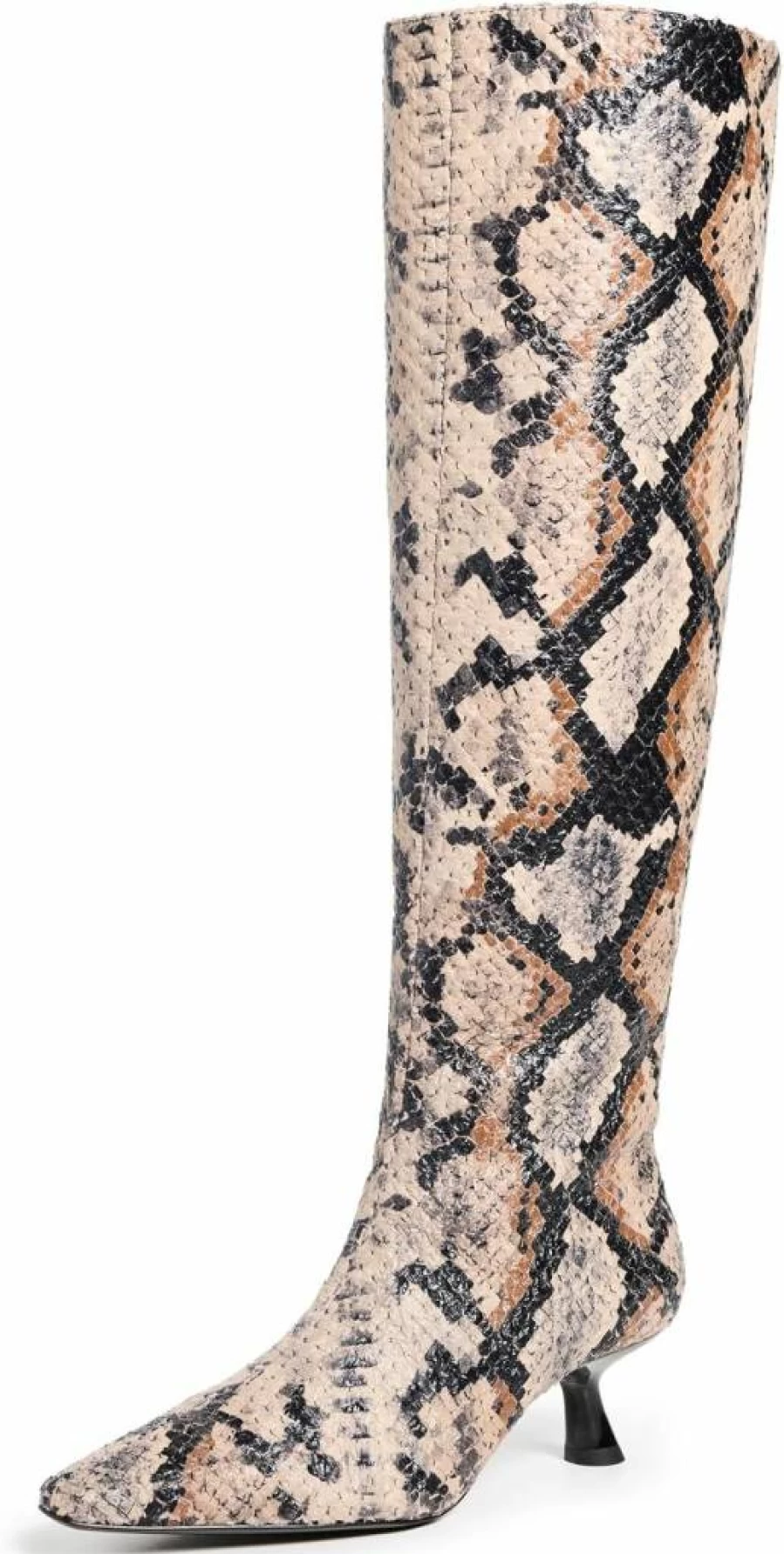SIMON MILLER USA Women's Snake Print Tall Kuki Boots Leather Fashion Booties