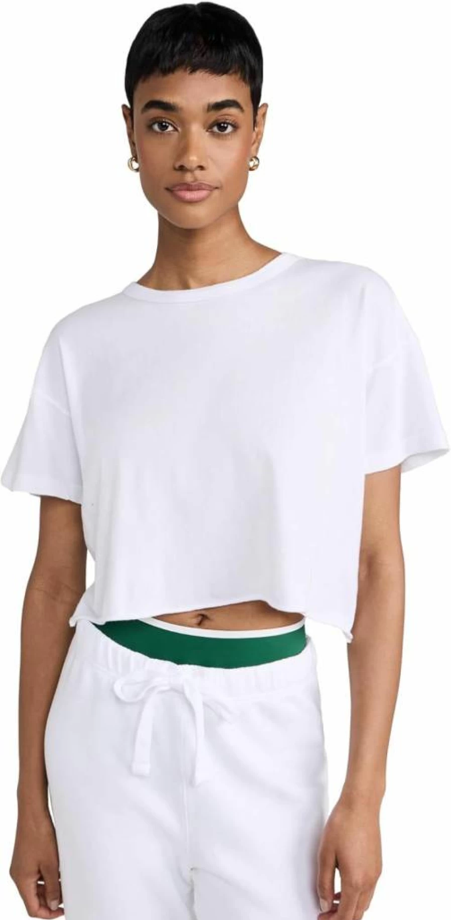 Year of Ours Women's YOS Cropped T-Shirt | Casual Short Sleeve Top