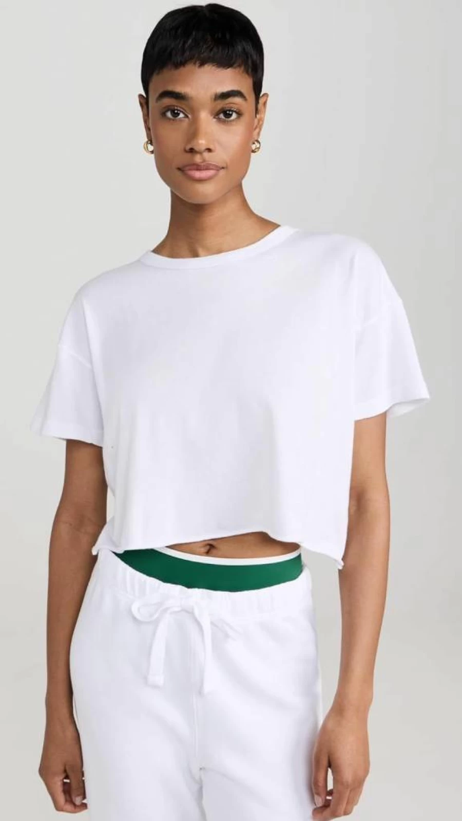 Year of Ours Women's YOS Cropped T-Shirt | Casual Short Sleeve Top