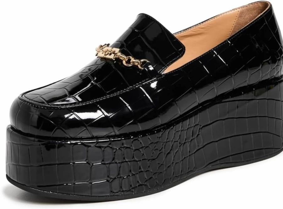 Ganni Women's Butterfly Chain Platform Loafers - Stylish Designer Slip-On Shoes for Women