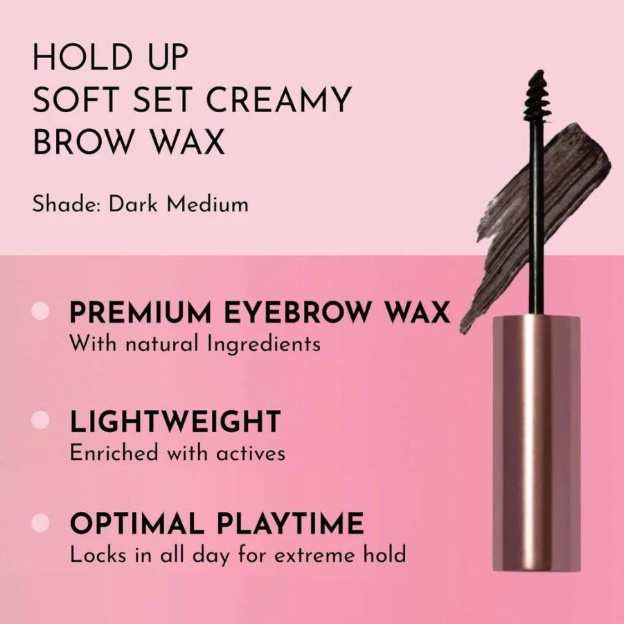 LAWLESS Hold Up Soft Set Brow Wax - Creamy Formula, Medium Dark Brown, 0.23 oz for Natural Looking Brows
