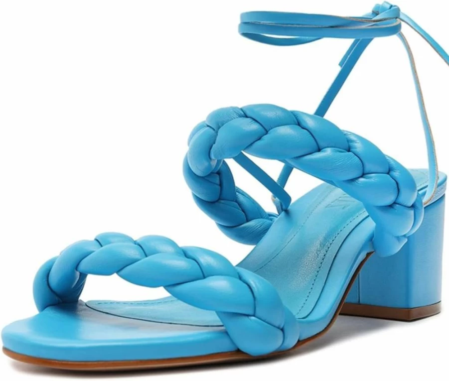 SCHUTZ Dethalia Women's Straw Wedge Sandals - Summer Beach Espadrille Platform Shoes