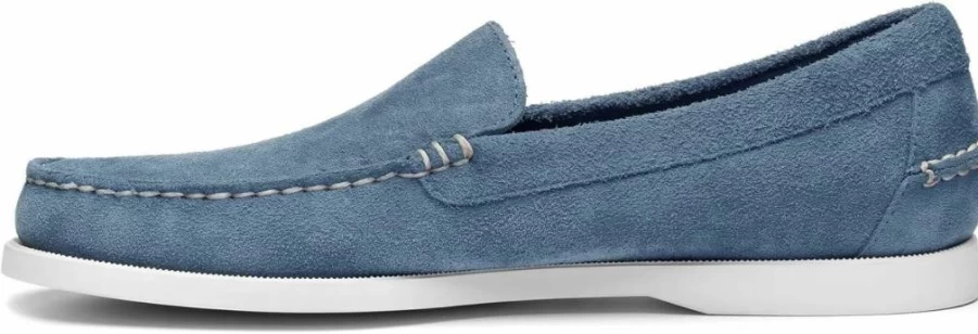Sebago Men's Frank Boat Roughout Leather Loafers - Handsewn Non-Slip Rubber Soles, Comfortable Leather Sock Lining