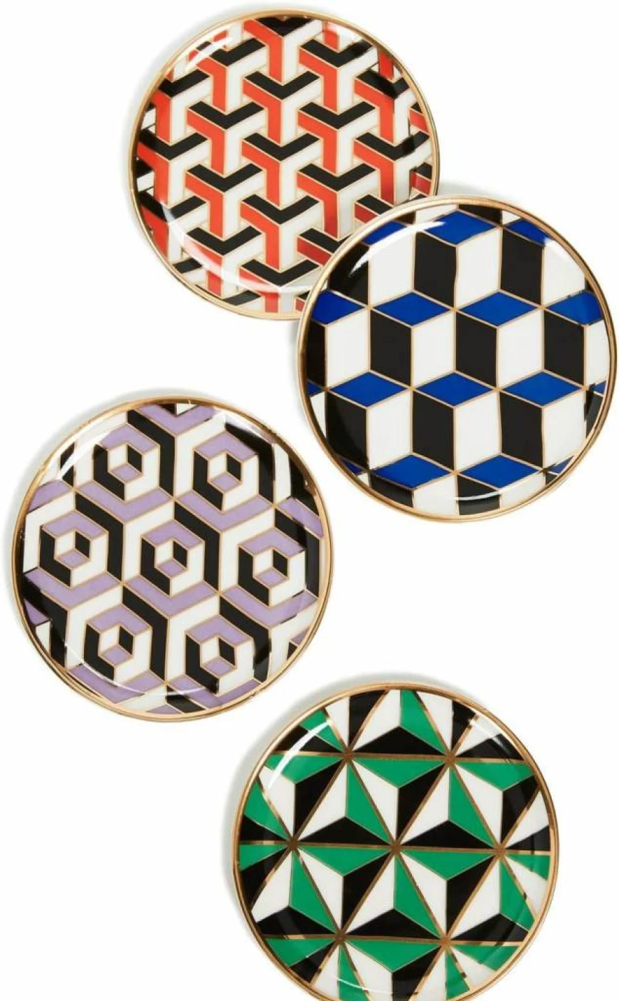 Jonathan Adler Versailles Luxury Coaster Set - Elegant Ceramic Drink Coasters for Home Decor