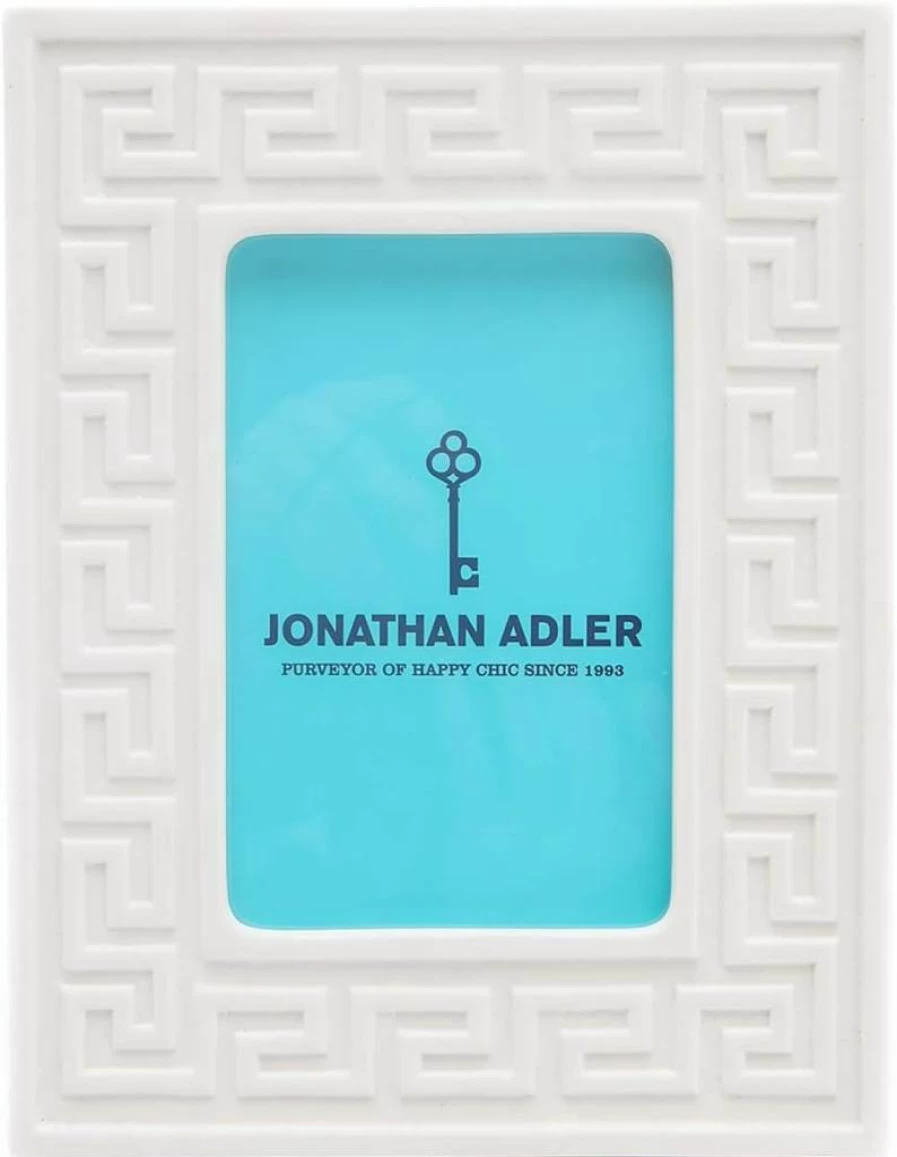 Jonathan Adler Greek Key Picture Frame 4x6 Inches - Decorative Photo Frame with Classic Design