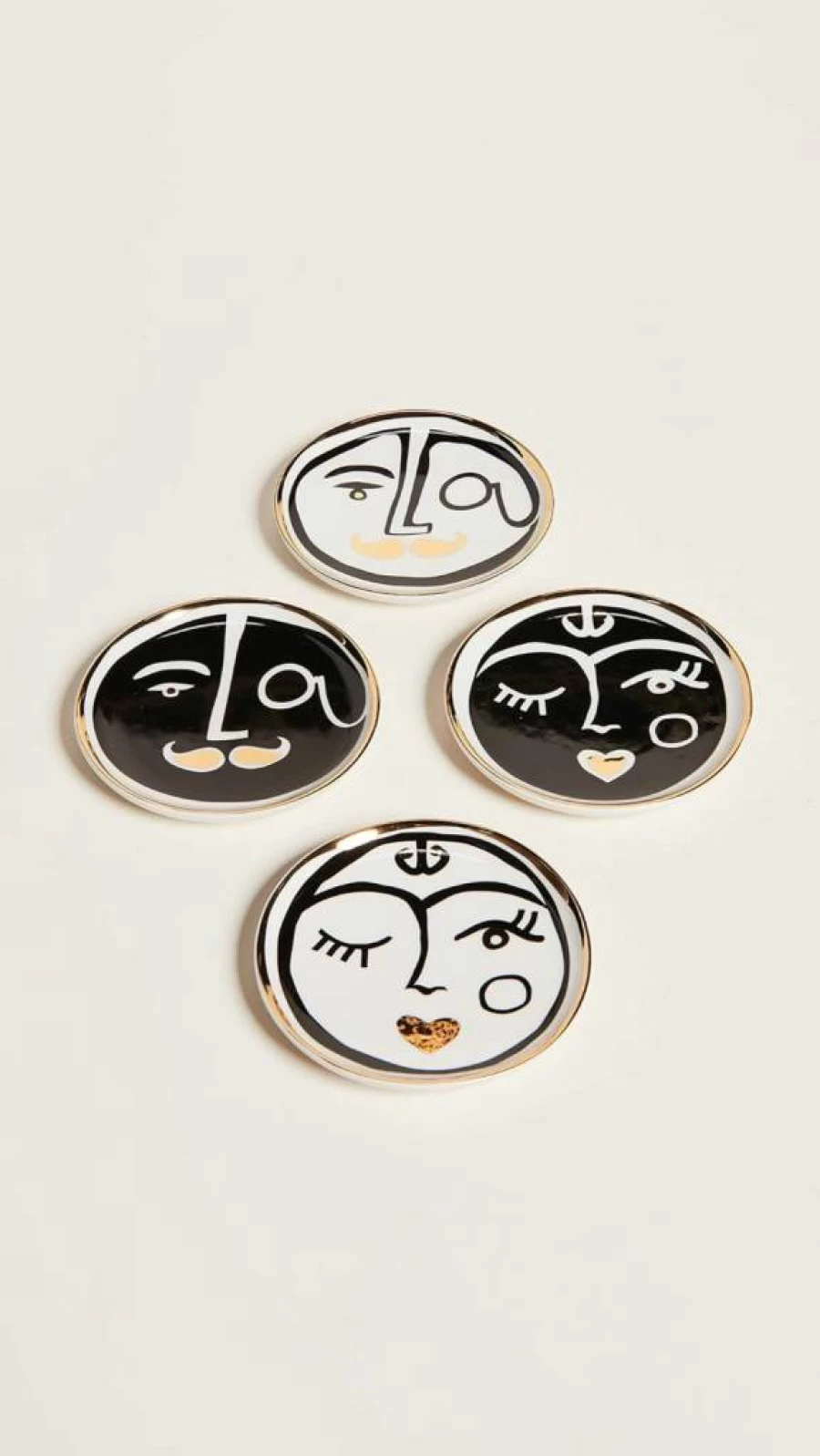 Jonathan Adler Marseilles Coasters Set - Premium Ceramic Drink Coasters for Home Decor