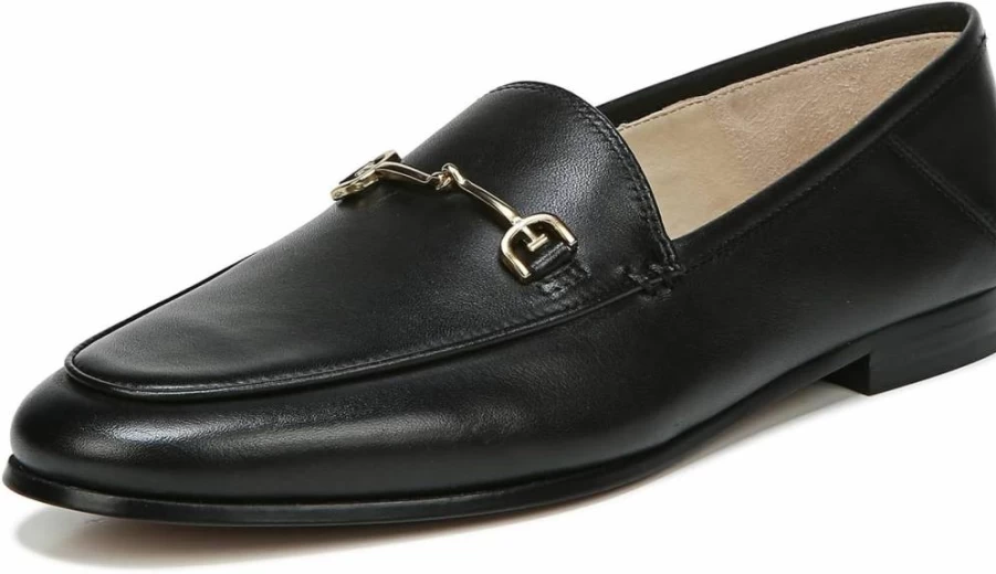 Sam Edelman Women's Loraine Bit Loafers - Classic Leather Slip-On Shoes with Metal Bit Detail