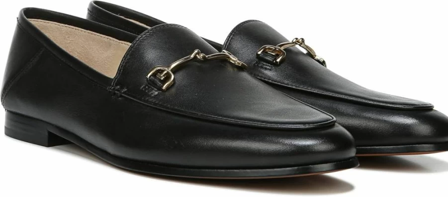 Sam Edelman Women's Loraine Bit Loafers - Classic Leather Slip-On Shoes with Metal Bit Detail