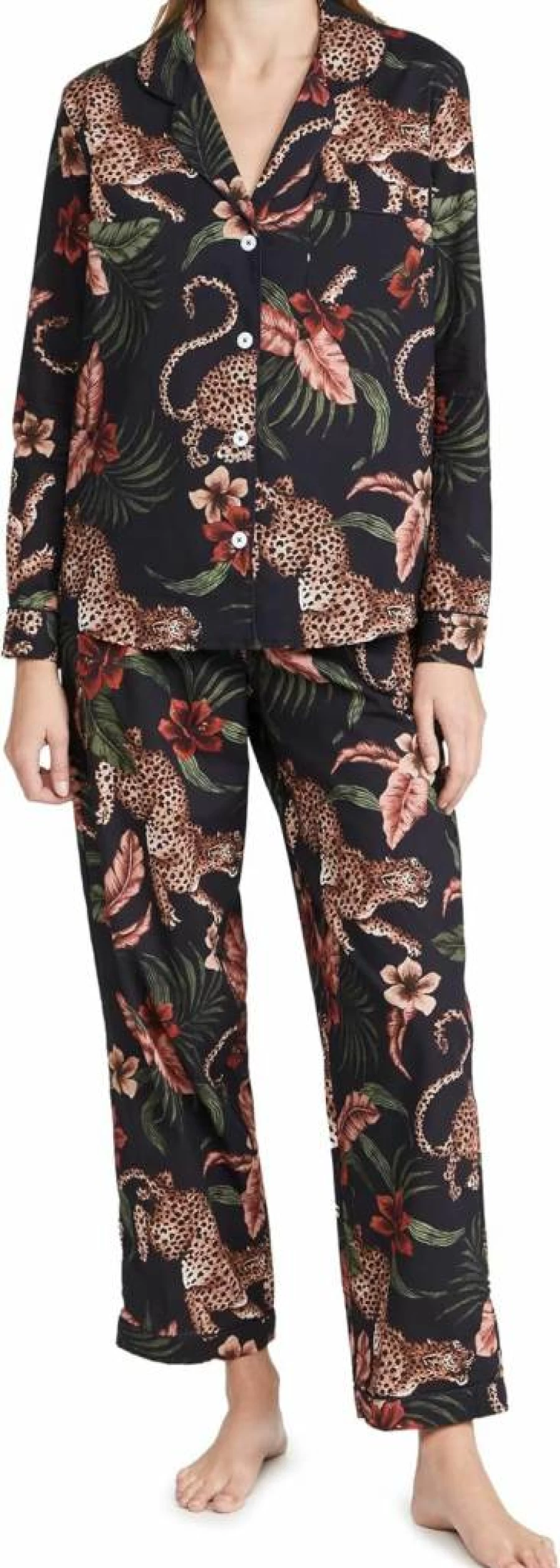 Desmond & Dempsey Women's Soleia Long Pajama Set - Luxurious Cotton Sleepwear