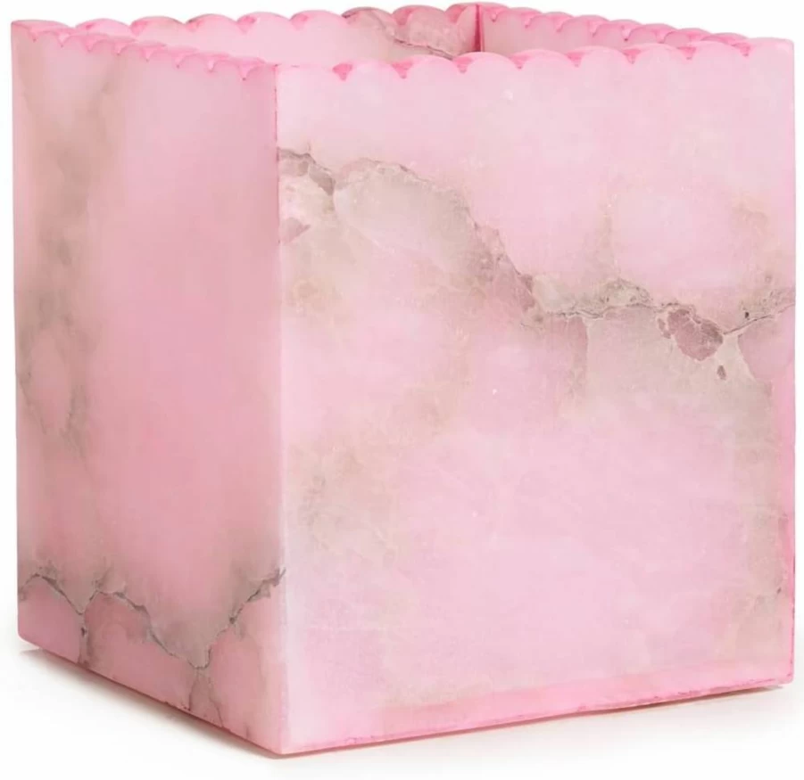 Kassatex Women's Stylish Waste Basket - Elegant Trash Can for Home & Office