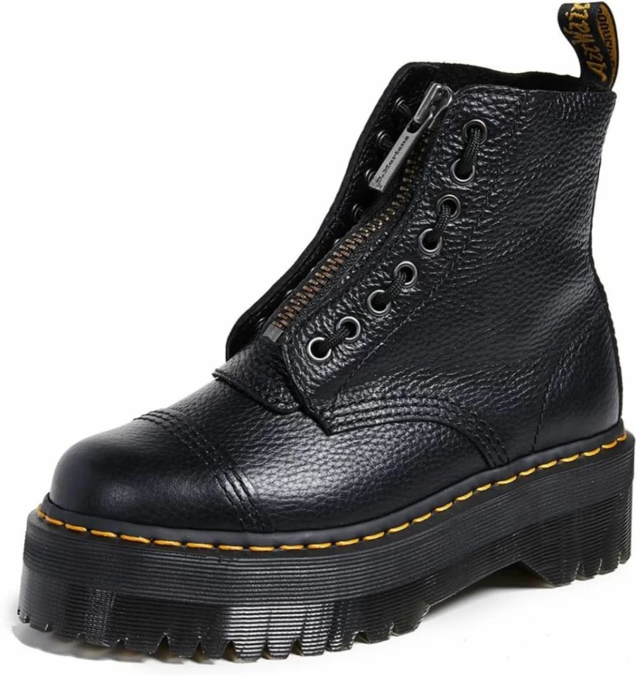Dr. Martens Women's Black Nappa Leather Boots - US Size 10 Milled Combat Boots