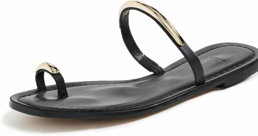 Dolce Vita Women's Wink Flat Sandal - Comfortable Casual Leather Slide Sandals for Women