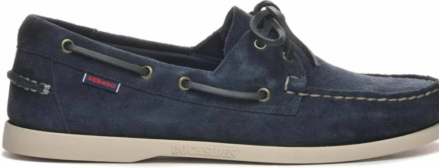 Sebago Portland Men's Roughout Leather Boat Shoes - Handsewn Moccasin Style with Non-Slip Rubber Sole