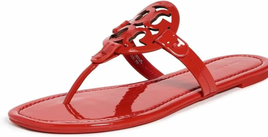 Tory Burch Women's Miller Sandals | Genuine Leather Comfortable Slide Sandals for Women | Fashionable Summer Footwear
