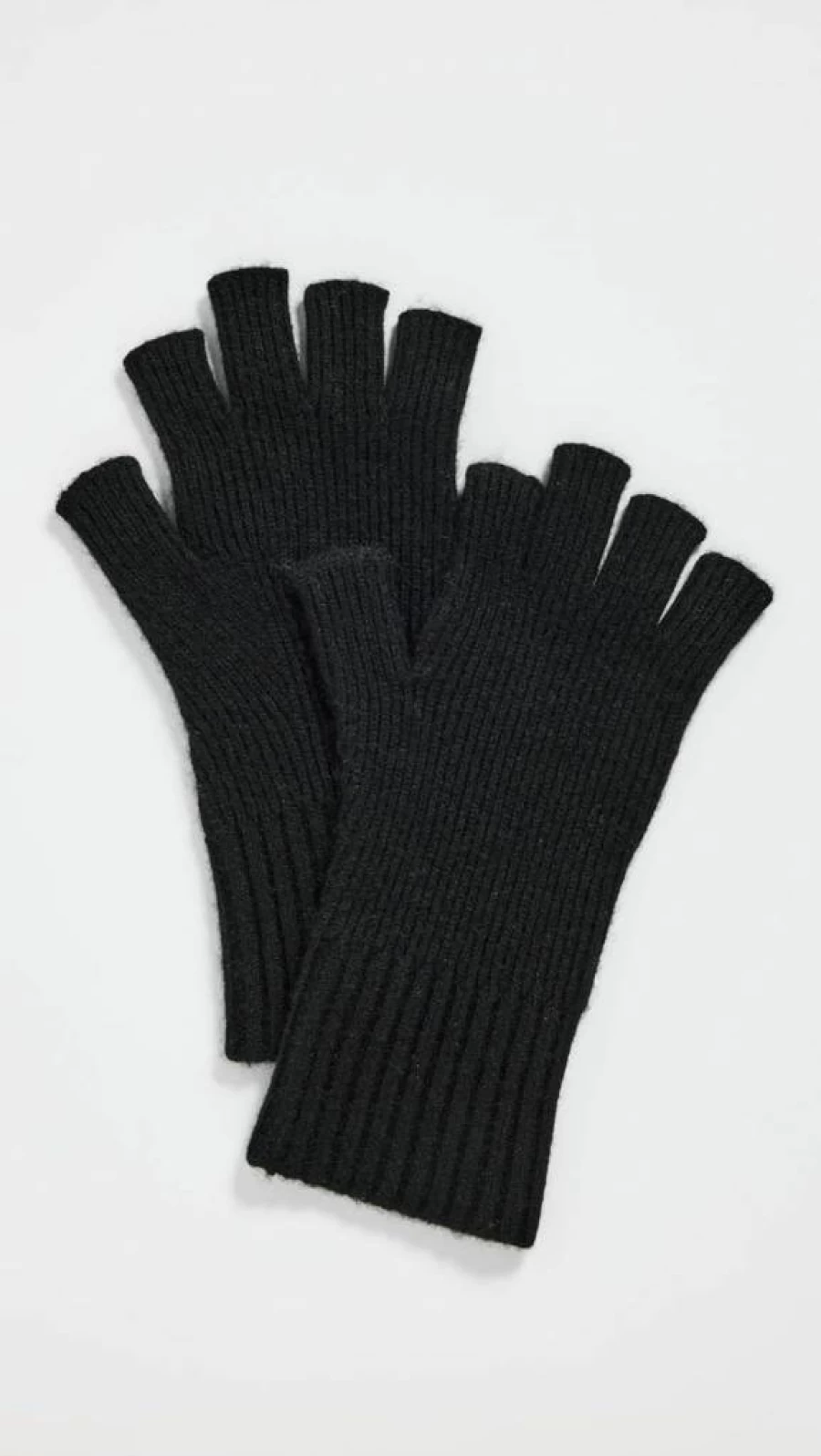Vince Men's Cashmere Blend Fingerless Gloves - Rib Knit Textured Winter Hand Warmers