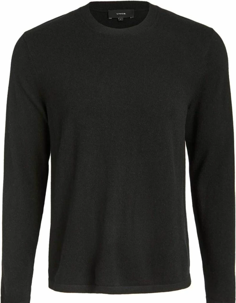Vince Men's 100% Cashmere Crewneck Sweater - Luxury Soft Knit Pullover