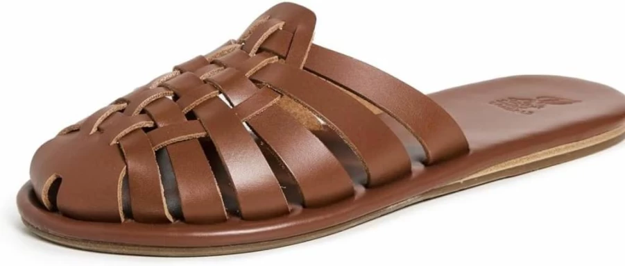 Ancient Greek Sandals Women's Matina Fisherman Slides - Handmade Leather Summer Sandals