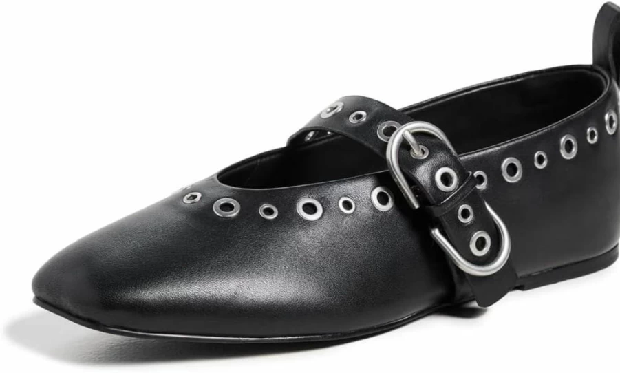 Rag & Bone Women's Spire Mary Jane Shoes with Grommet Detail, Black, Size 8.5 Medium US