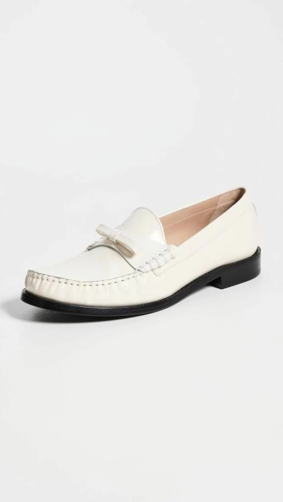 Stuart Weitzman Women's Lottie Bow Loafers - Classic Leather Slip-On Shoes with Elegant Bow Detail
