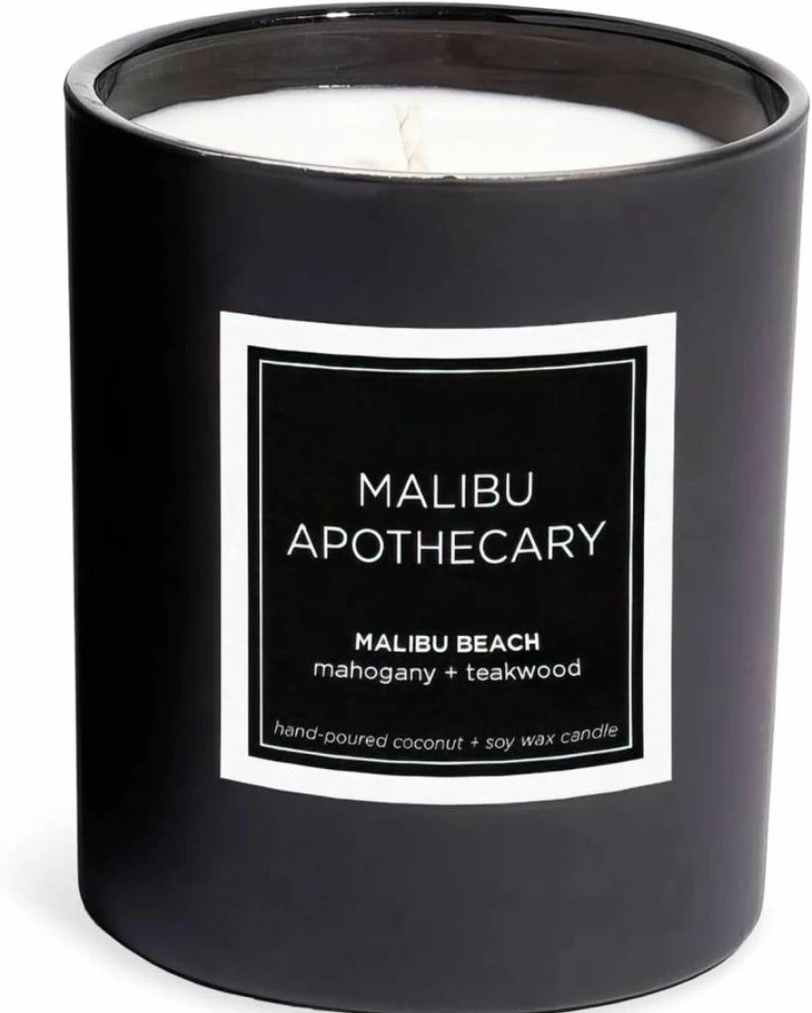 Malibu Apothecary Women's Beach Candle - Matte Black Scented Candle, 8 oz, Coconut Wax, Aromatherapy Gift for Her