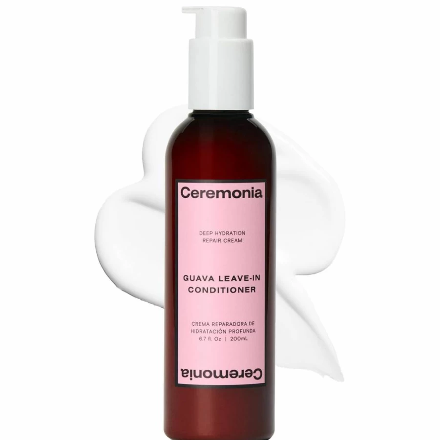Ceremonia Guava Leave-In Conditioner for Deep Hydration & Repair with Tamarind, Avocado – 6.7 Fl Oz (200ml) Hair Cream
