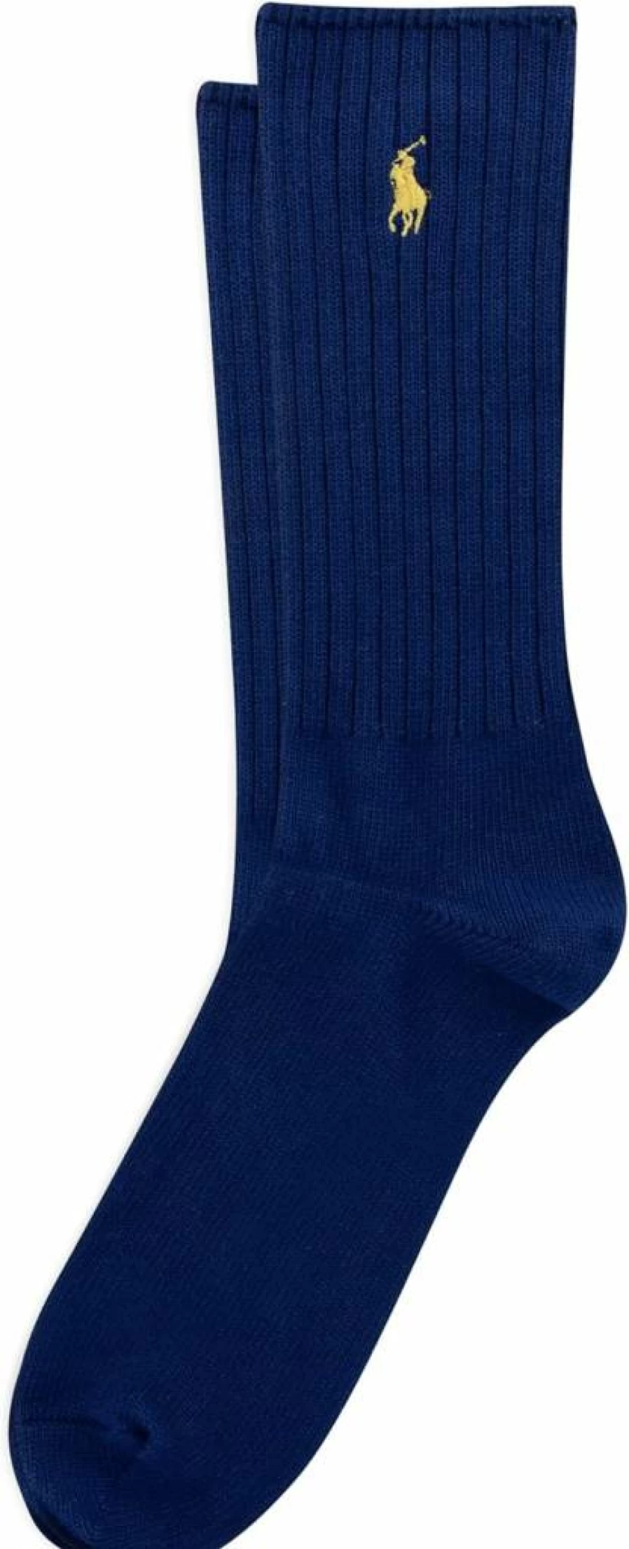 POLO RALPH LAUREN Men's Cotton Crew Dress Socks - Solid Color, Cushioned Comfort, Ribbed Design, 1 Pair Pack