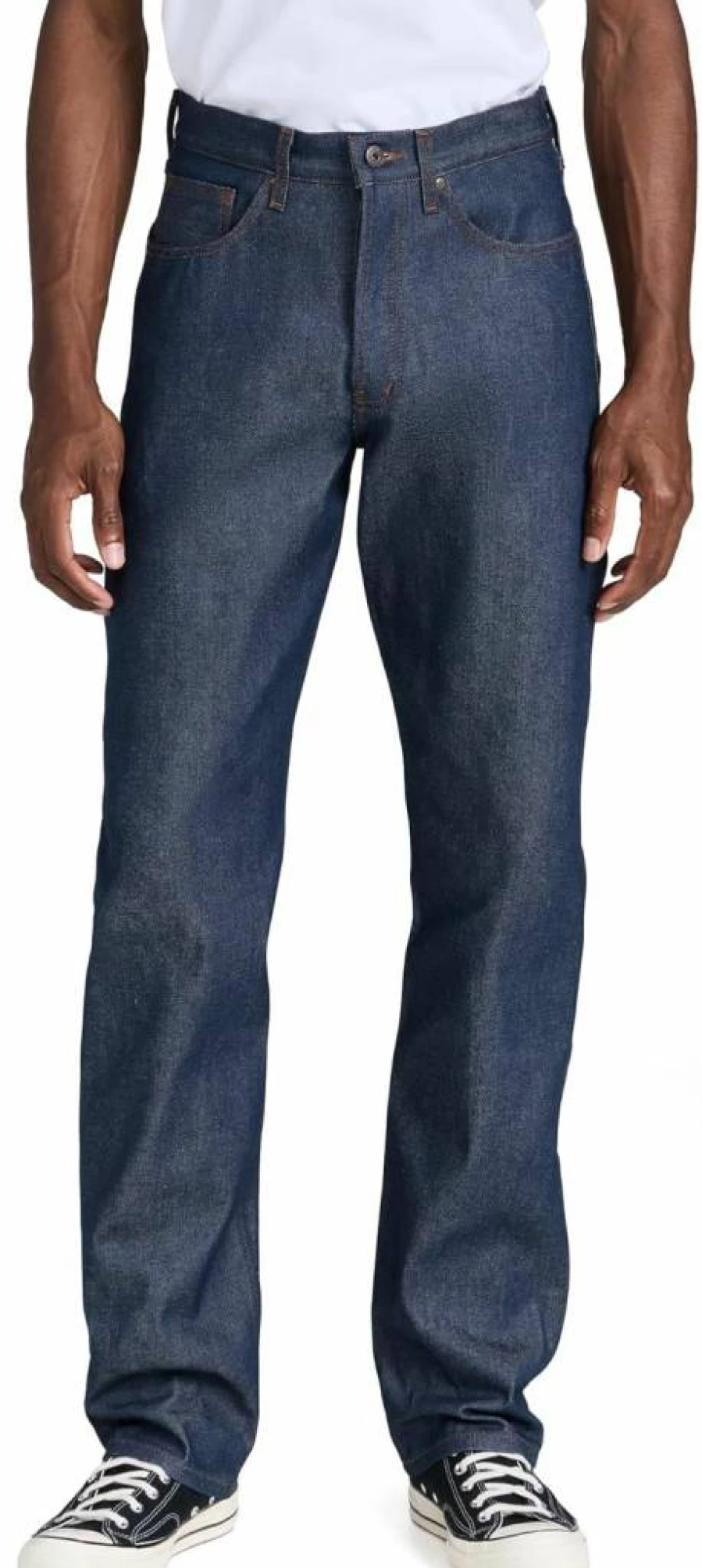 Naked & Famous Denim Men's True Guy Natural Indigo Selvedge Jeans - Raw Denim Slim Fit for Men