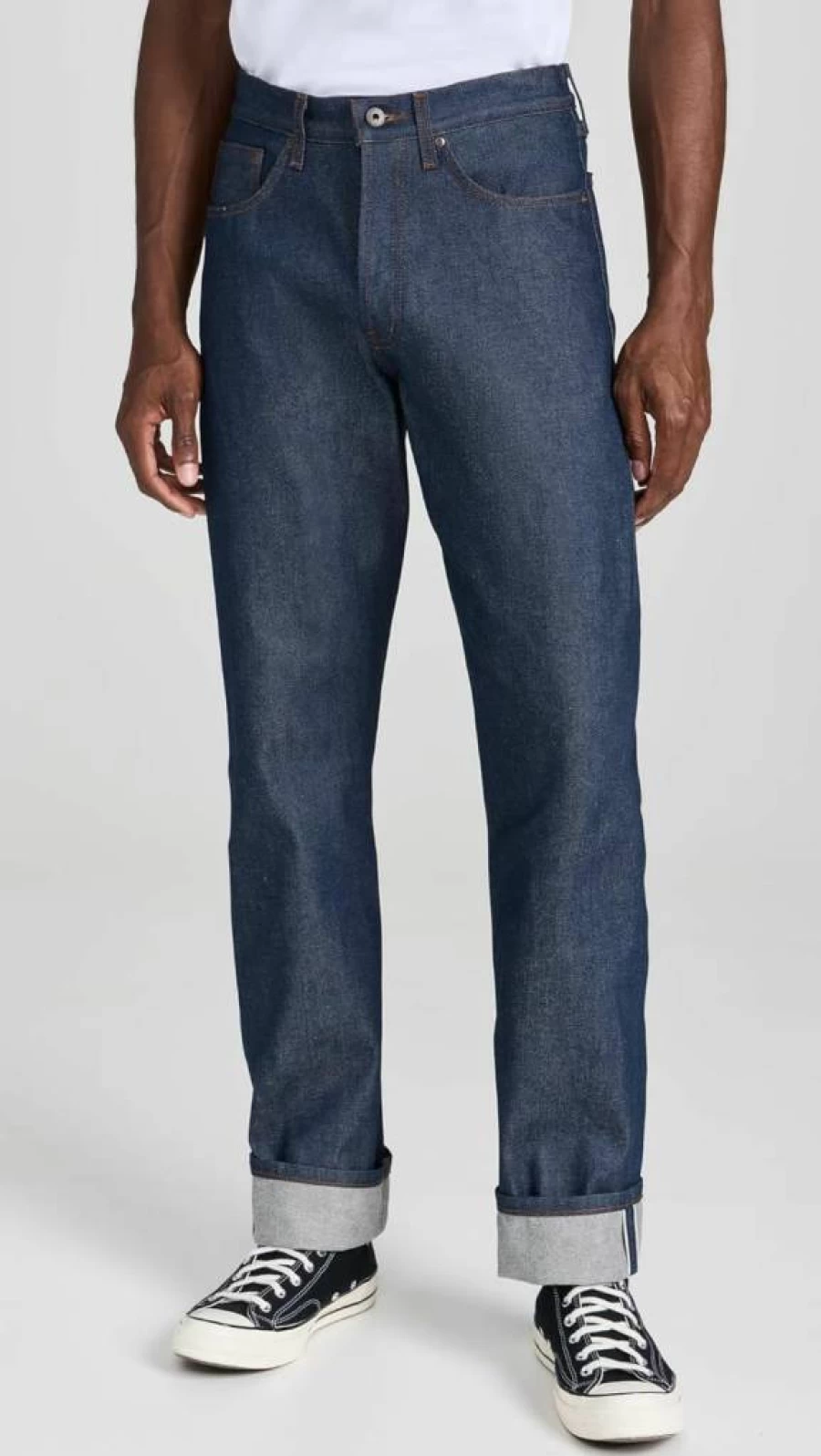 Naked & Famous Denim Men's True Guy Natural Indigo Selvedge Jeans - Raw Denim Slim Fit for Men