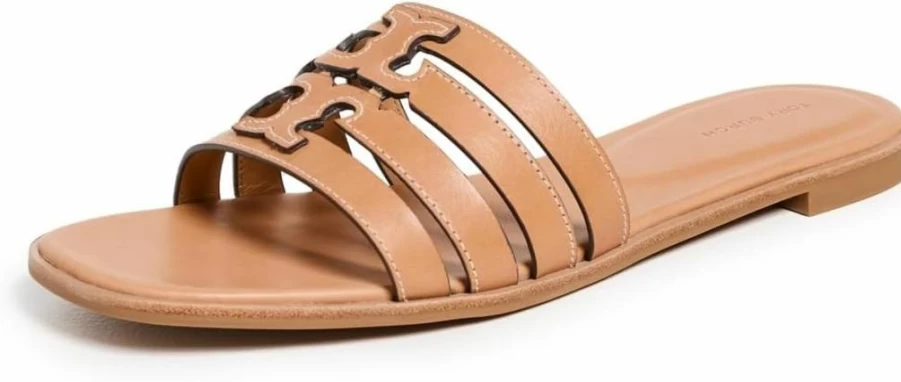 Tory Burch Women's Ines Cage Slide Sandals | Comfortable Leather Slides with Logo Detail