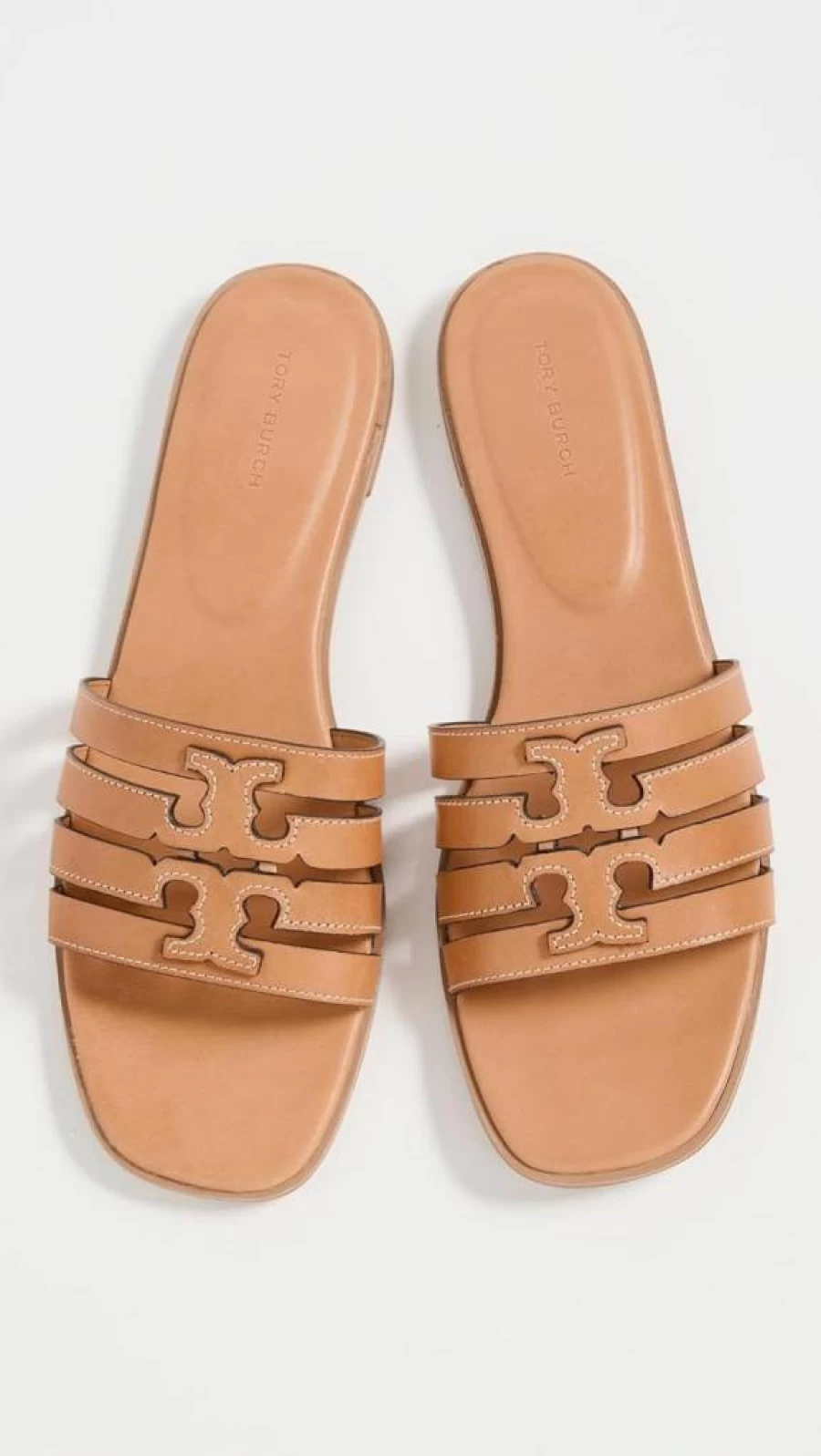 Tory Burch Women's Ines Cage Slide Sandals | Comfortable Leather Slides with Logo Detail