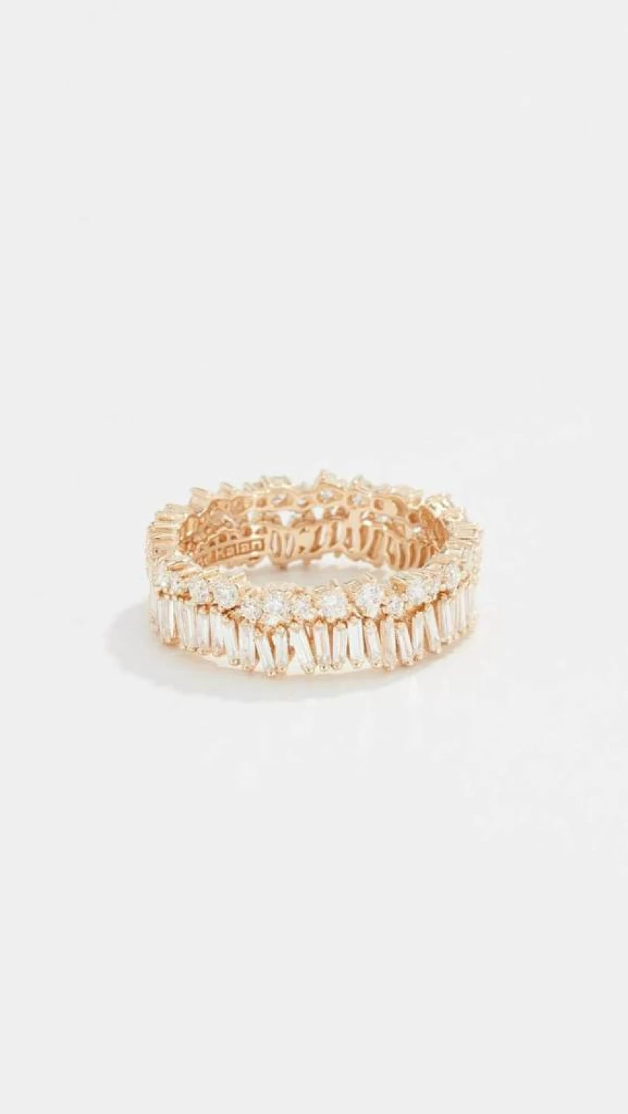 Suzanne Kalan 18K Yellow Gold Diamond Fireworks Double Band Ring for Women