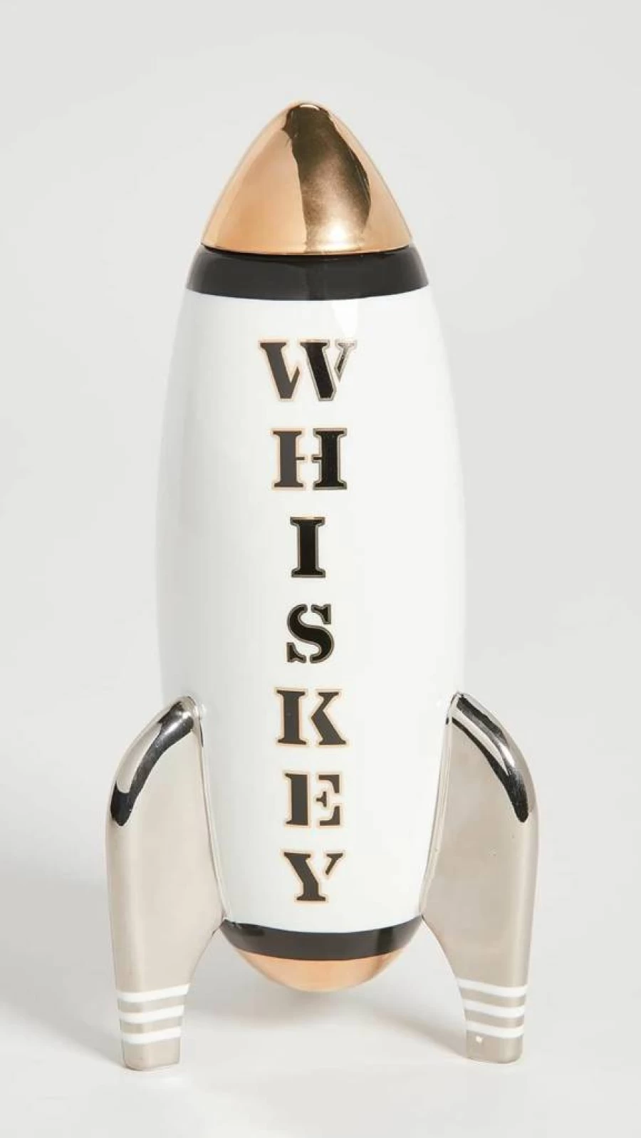 Now House by Jonathan Adler Rocket Whiskey Decanter - Modern Glass Barware for Bourbon & Scotch