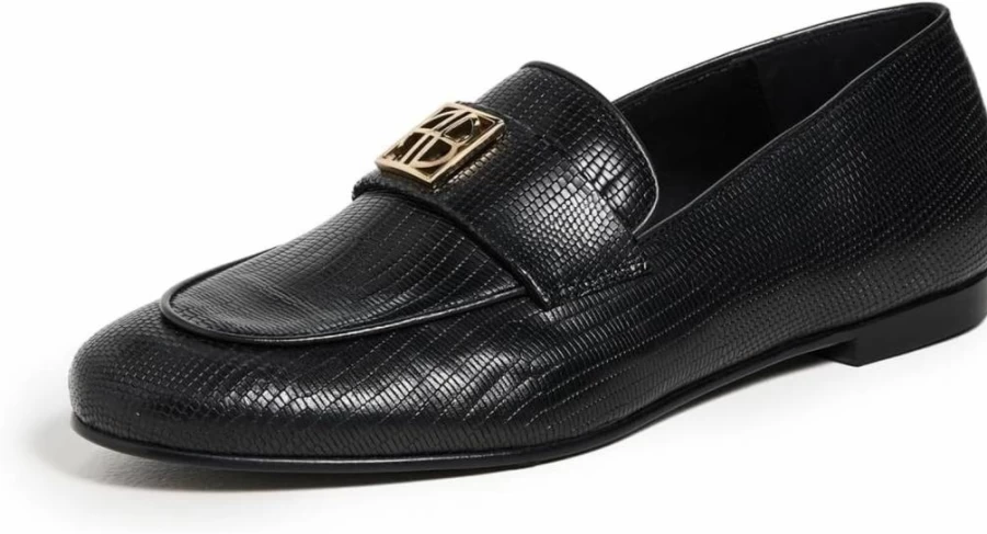 ANINE BING Women's Corrine Monogram Loafers - Luxury Leather Slip-On Shoes for Women