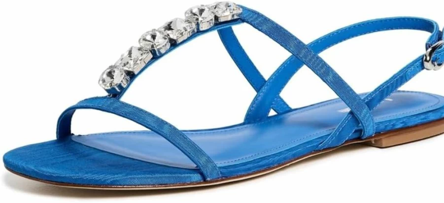 Larroude Women's Calypso Flat Sandals – Comfortable Summer Slide Sandals for Women